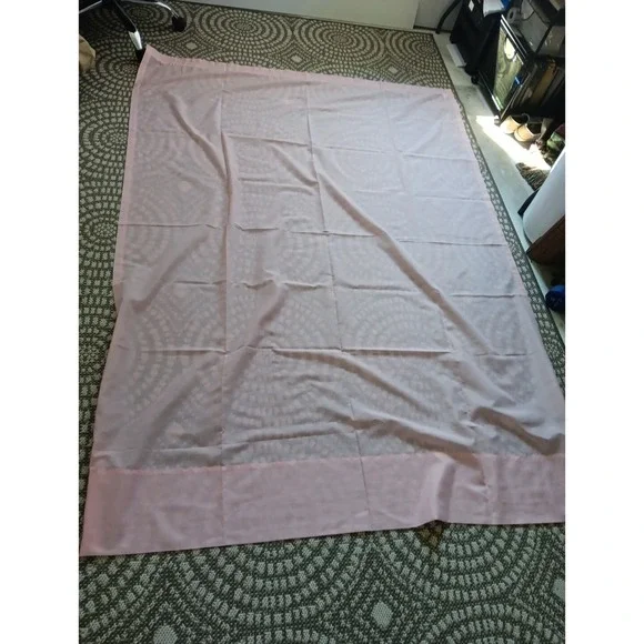 VTG JCPenney Curtain SET Sheer Pink WEIGHTED USA 60"x82" Romantic Princess Retro - Picture 2 of 7